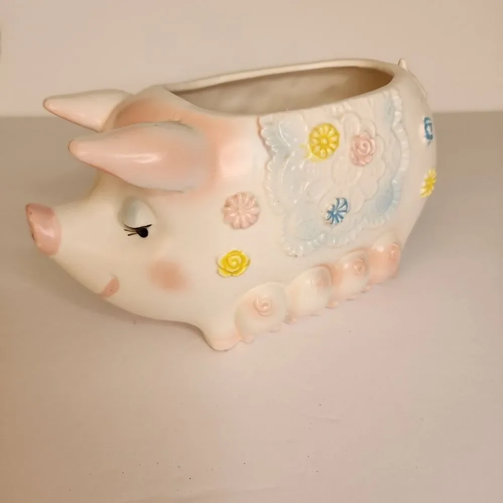 Nappcoware Vintage Ceramic Pig And Piglets Planter